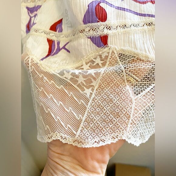 Zadig & Voltaire Joslin lace Jac cut flowers High Low silk blend Skirt 36. NWT - Picture 9 of 9